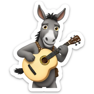 A donkey playing a banjo  sticker