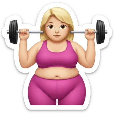 Obese blonde working out  sticker