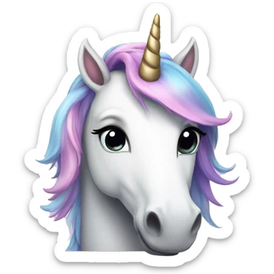 a unicorn that is so so so so happy and she has beautiful dark eyelashes sticker