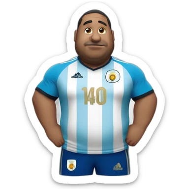 fat man with big nose am and Argentina soccer shirt sticker