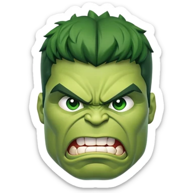 the Hulk green muscular superhero angry expression emoji sticker