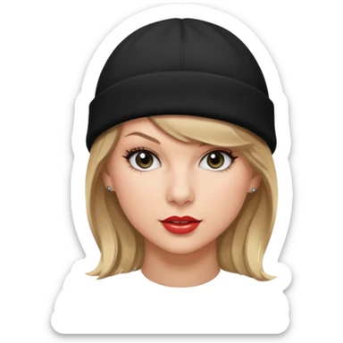 taylor swift wearing beanie sticker