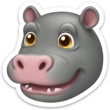 hippopotame sur un chat sticker