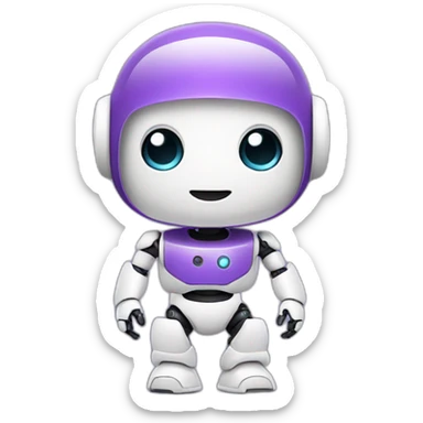 cute-baby-white-purple-robot-q-shape sticker