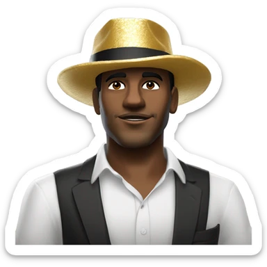Create a logo for my gta5 roleplay server called Infinite RolePlaym, and colors such as gold, black and white, and elegant man with animated hat sticker