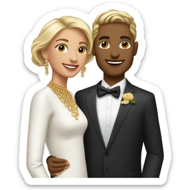 couple with jewelry and earrings sticker