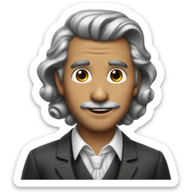 A man wearing a 1950s dress, very male face, long 1950s hair sticker