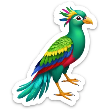 Quetzal bird wearing shoes sticker