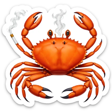 crab smoking cigarette sticker