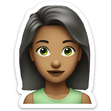 Same girl but with green eyes  sticker