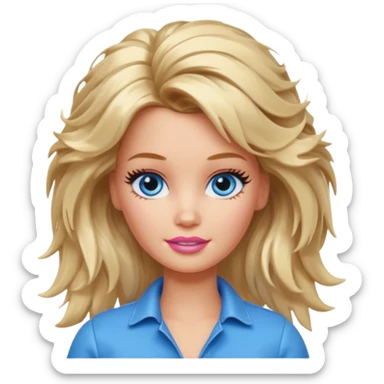 Barbie with messy hair sticker