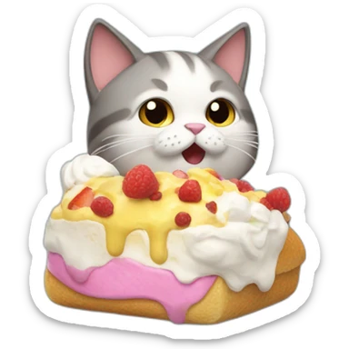 Gato comiendo helado sticker