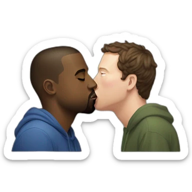 kanye west kissing mark zuckerburg sticker