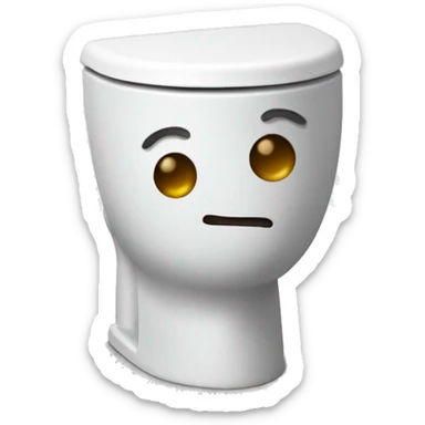 Toilet with a head sticking out sticker