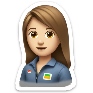 Go kart, girl with brown hair sticker