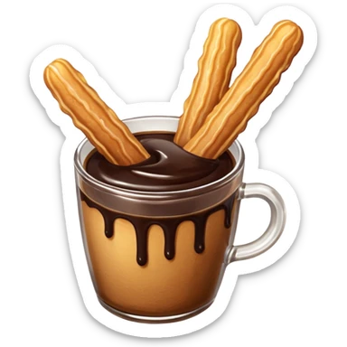churros and chocolate sauce sticker