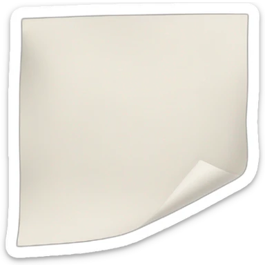 a realistic emoji of a sheet of paper with the bottom right corner folded sticker