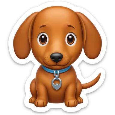 Wiener dog in a cartoonshow sticker