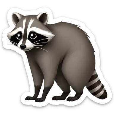 raccoon full body side profile facing right sticker