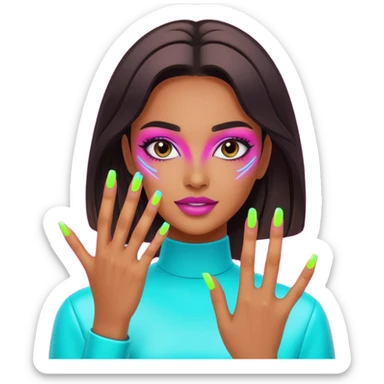 futuristic nail artist sticker