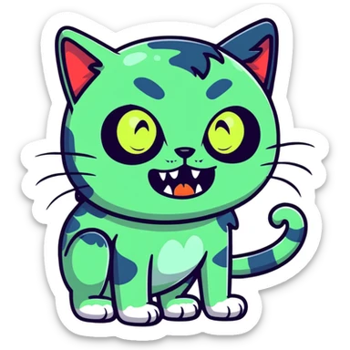 cat zombie sticker