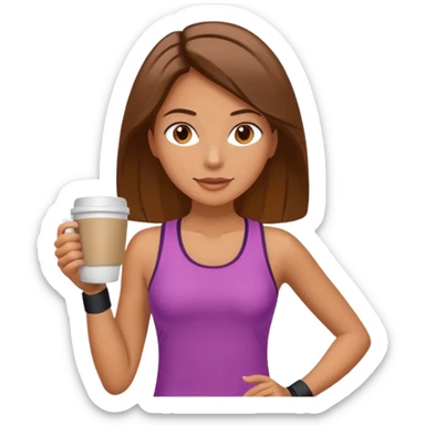 Morning Coffee Runner bwoman  sticker