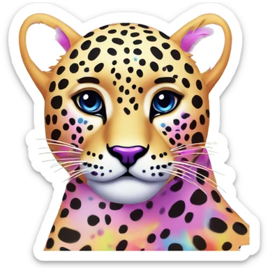 lisa frank rainbow cheetah sticker
