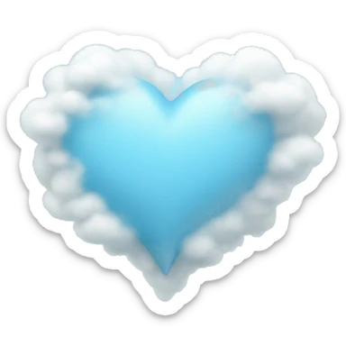 Light blue heart with clouds sticker