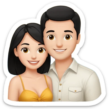 A white woman and man on their honeymoon (black hair) sticker