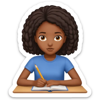 Student routine black girl sticker