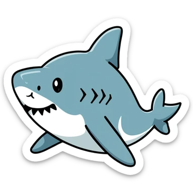 Shark and shoes nike blue  sticker