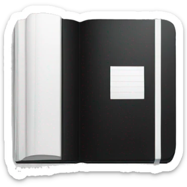 black book with white logo "io" sticker