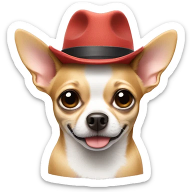 Chihuahua with a hat sticker