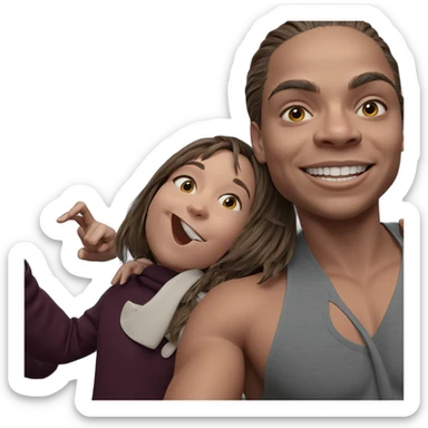 happy girl and boy together sticker