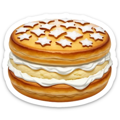 round oval shape pastry made with cottage cheese inside sticker