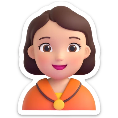 adorable girl character with round face, cheerful expression sticker