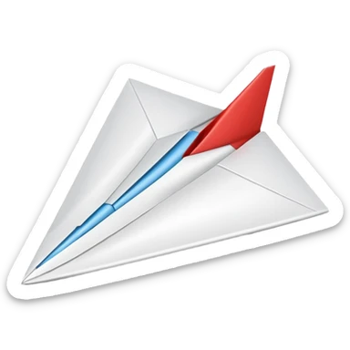 white paper airplane sticker