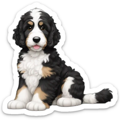 black white f1b bernedoodle slim sticker