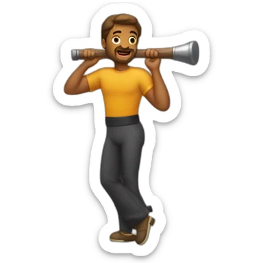 men taking a macebell sticker