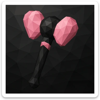 BLACKPINK-inspired object, black and pink colors, faceted and modern geometric design, Polygonal style sticker