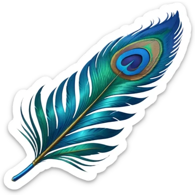 Peacock feather emojis sticker