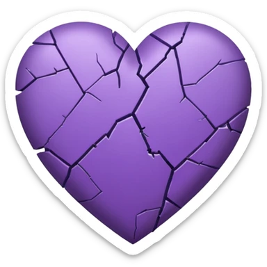 heart broken purple heart sticker