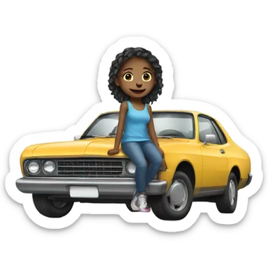 Girl on car  sticker