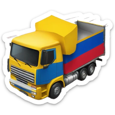 camion de envio con la bandera de colombia sticker