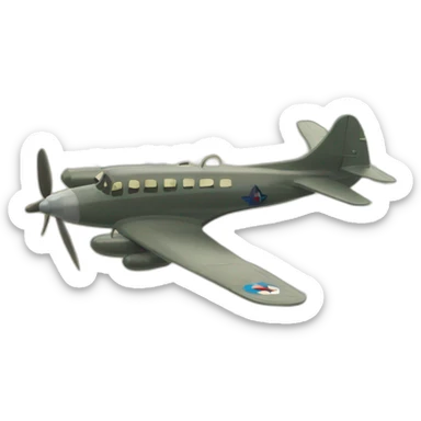 Un avion de guerre qui survol un village  sticker