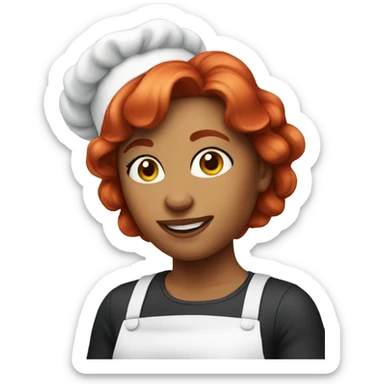 woman baker red hair sticker