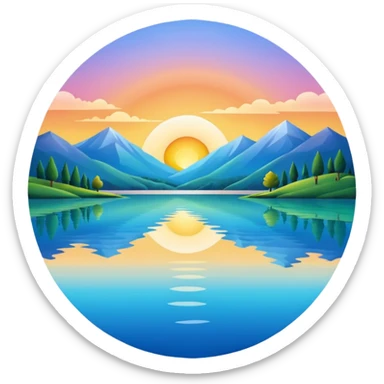 sunrise landscape with a lake sticker