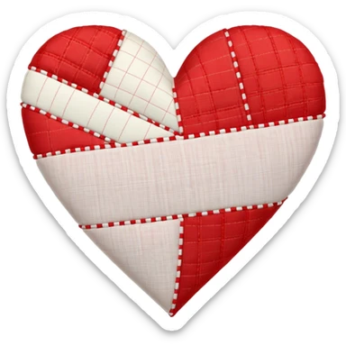 heart with patchwork pattern sticker