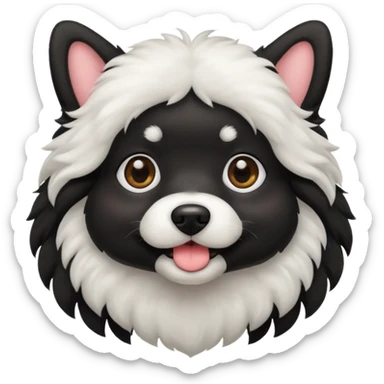 Cute dog in black sticker