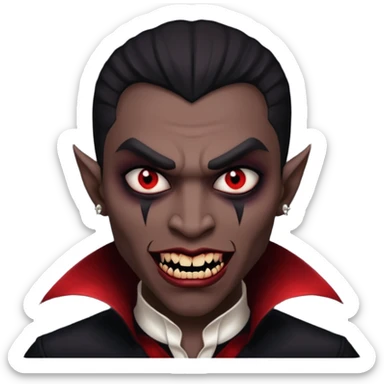 black men Vampire sticker
